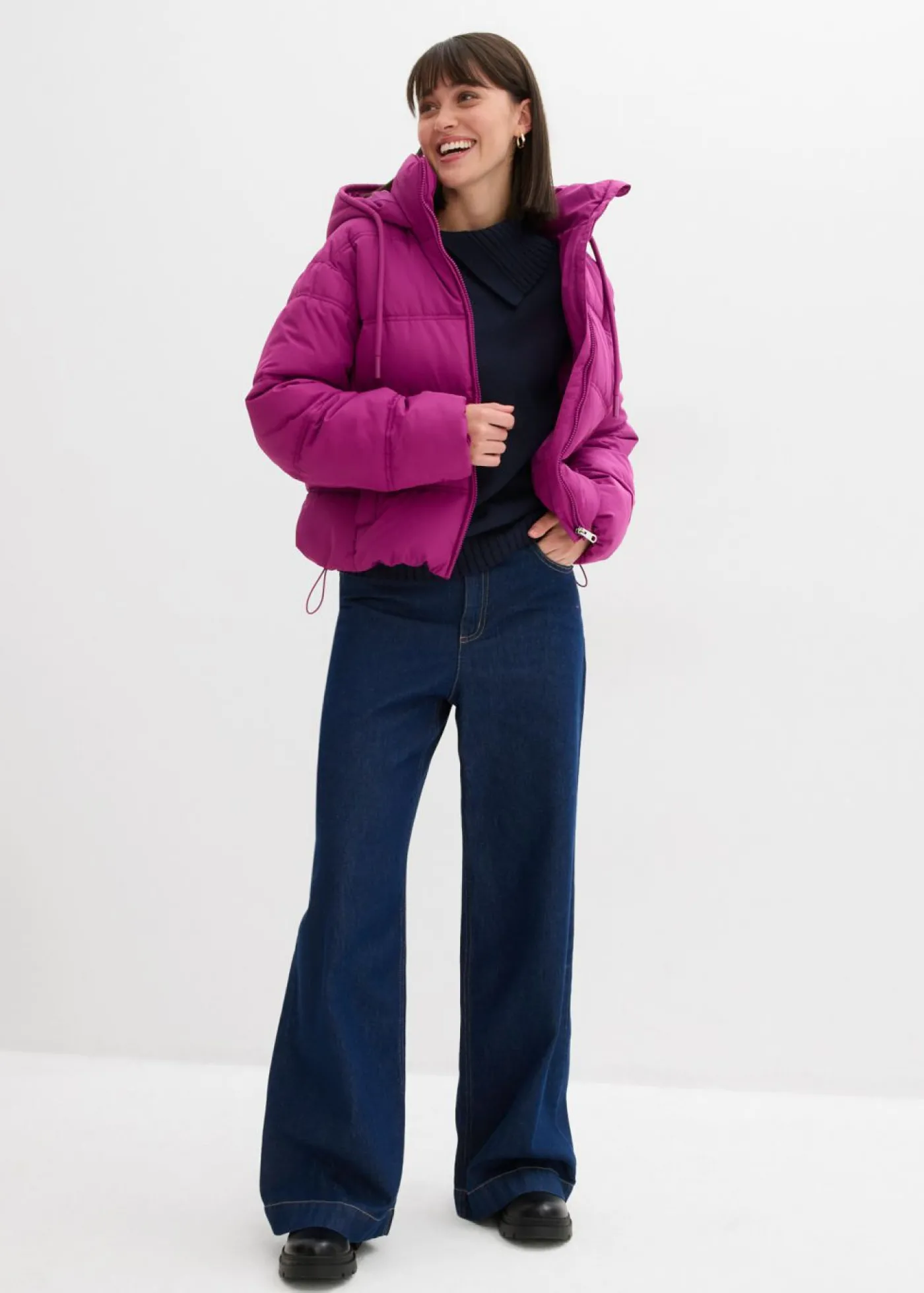 bonprix bonprix Chaqueta acolchada corta Fucsia oscuro Discount
