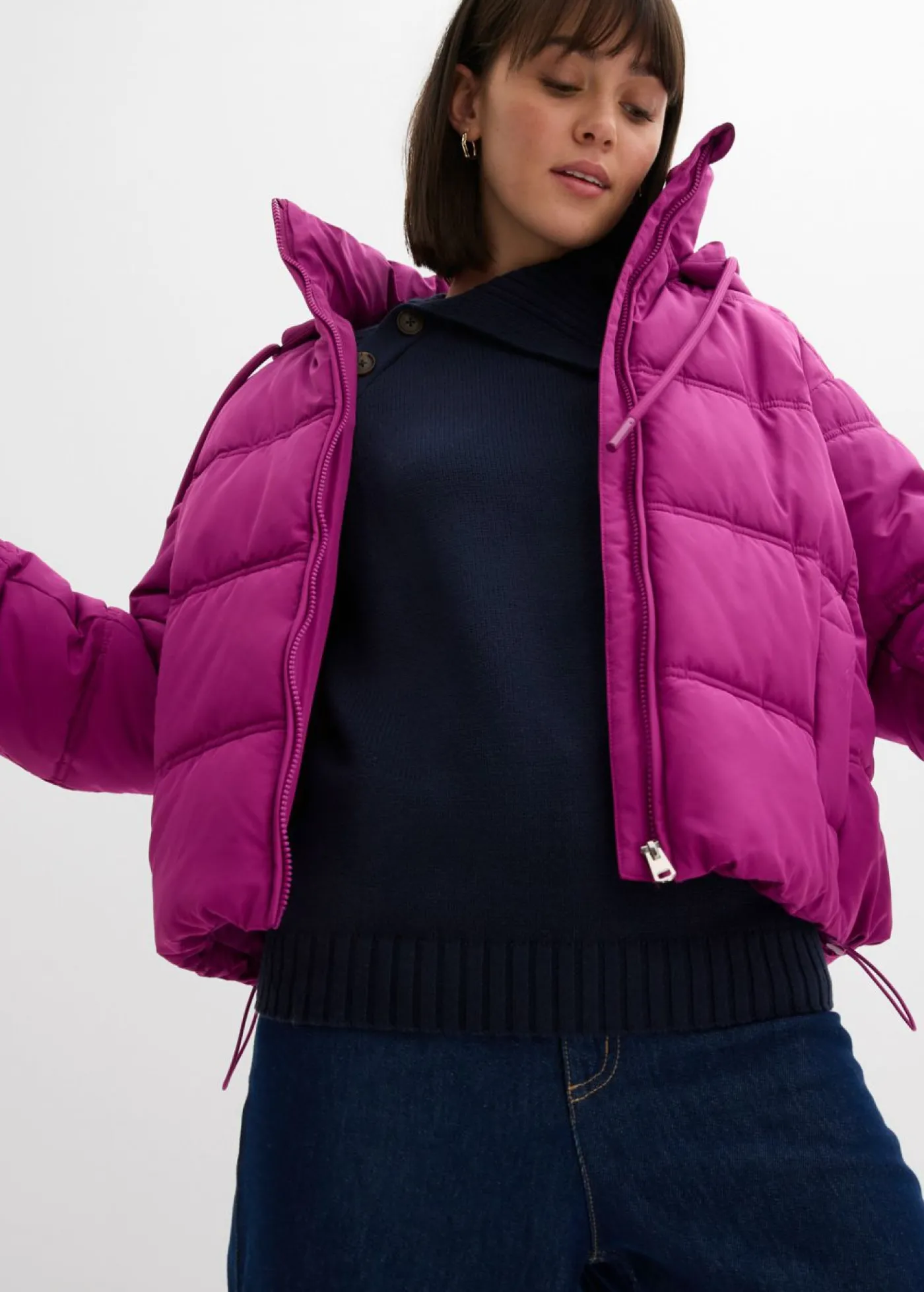 bonprix bonprix Chaqueta acolchada corta Fucsia oscuro Discount