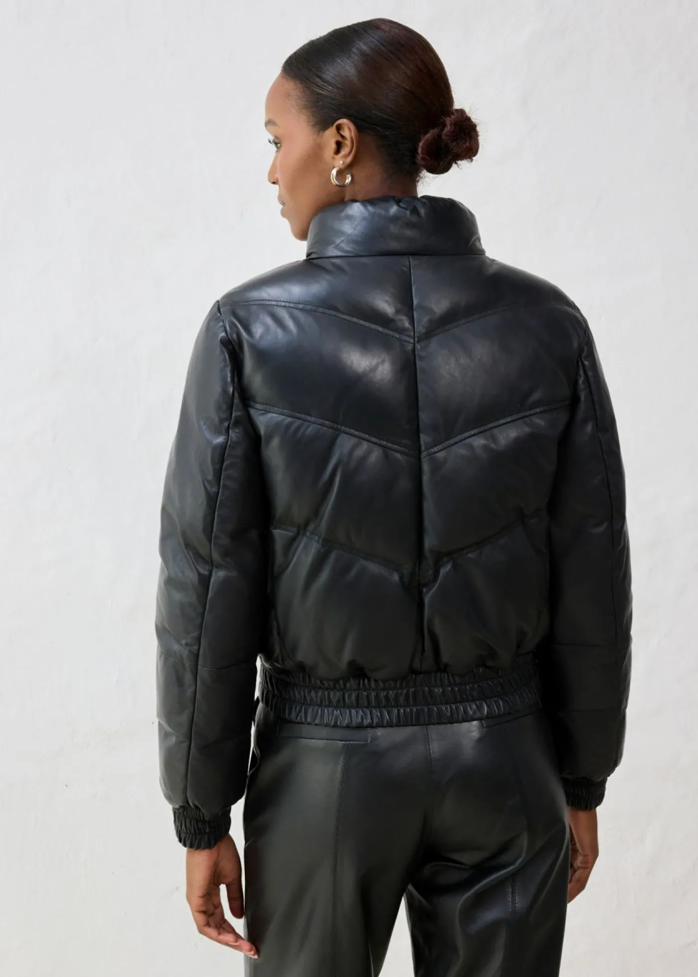 bonprix bonprix Chaqueta acolchada de napa de cordero Negro