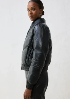 bonprix bonprix Chaqueta acolchada de napa de cordero Negro