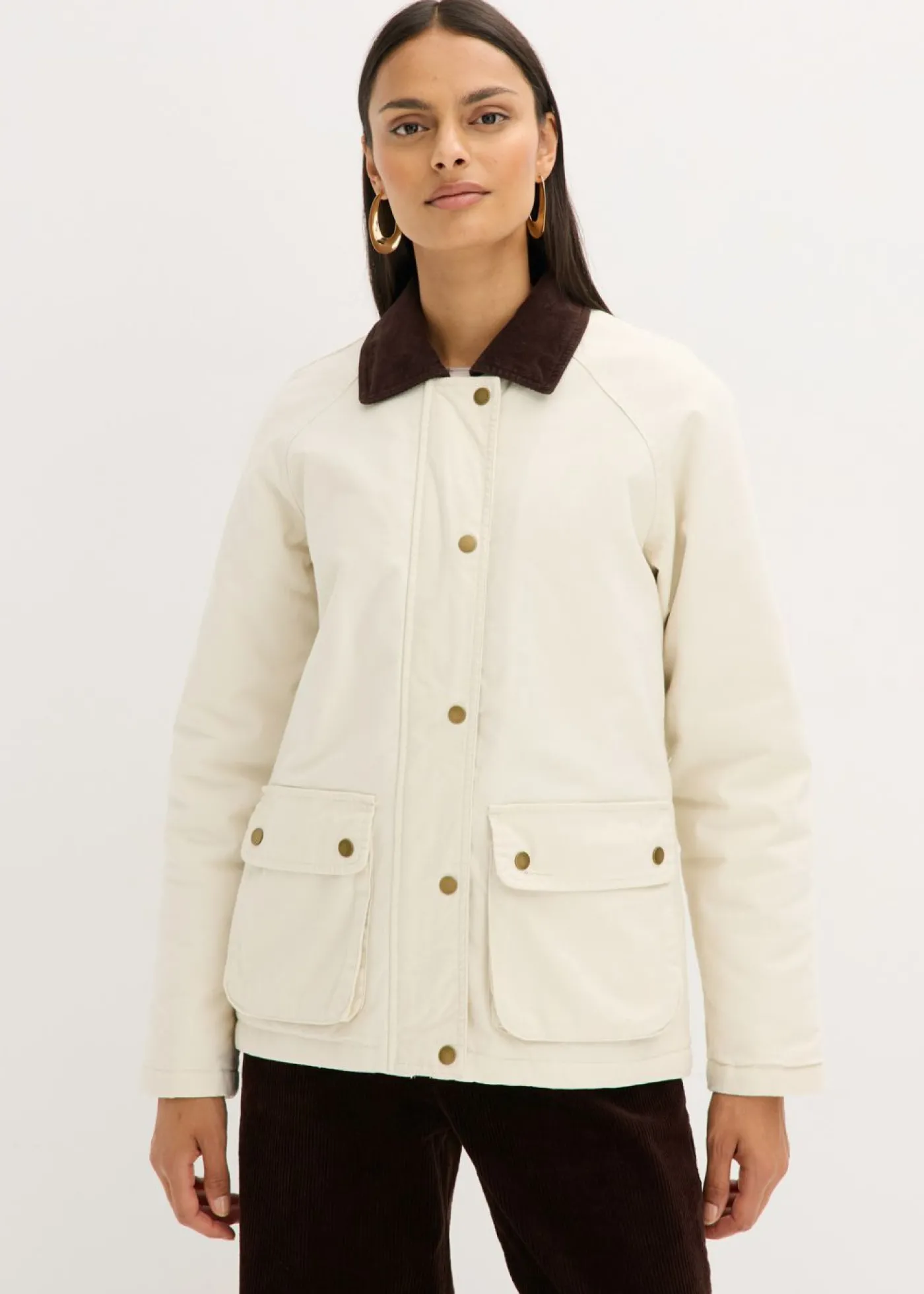 bonprix bonprix Chaqueta acolchada de sarga Beige natural
