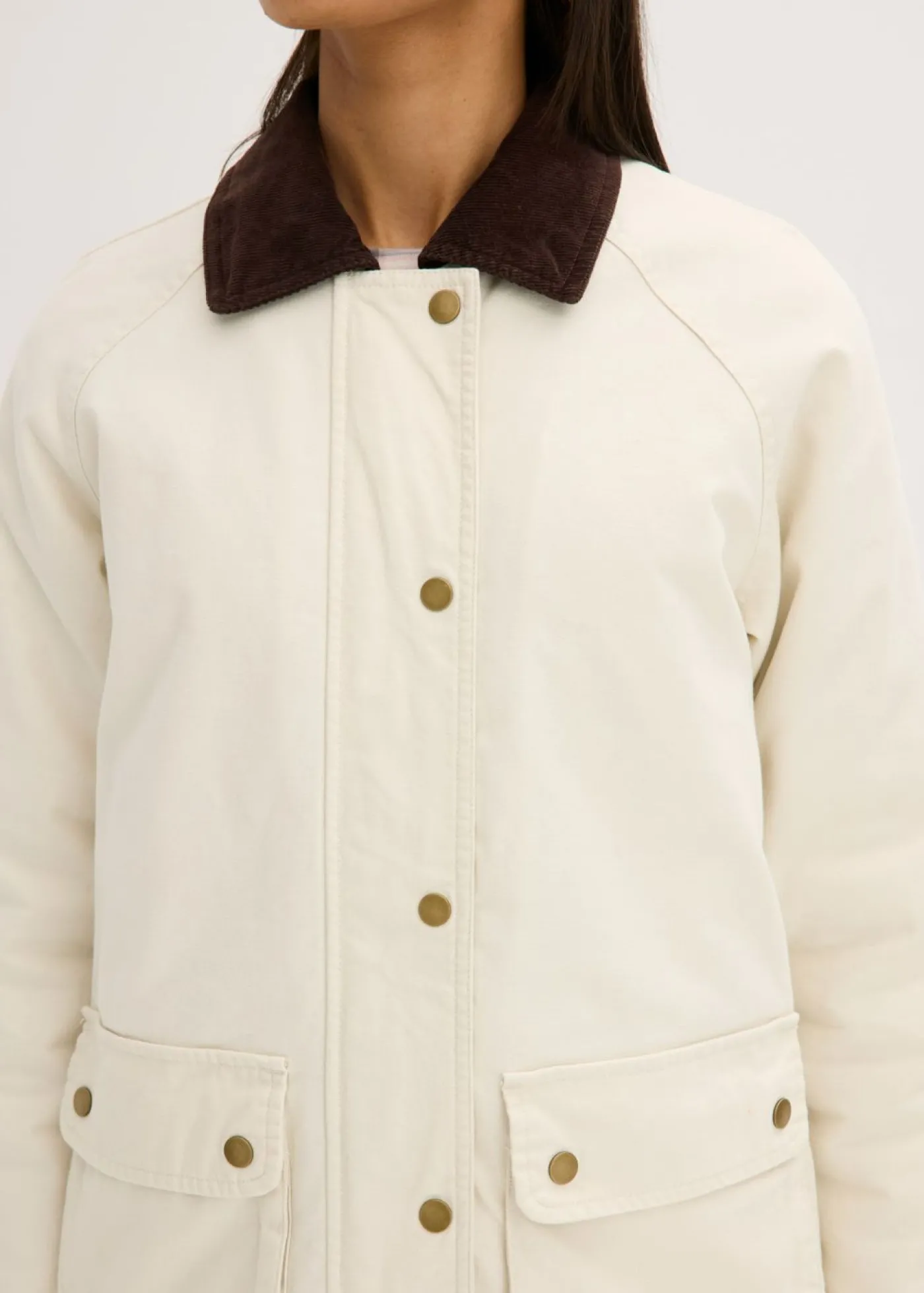 bonprix bonprix Chaqueta acolchada de sarga Beige natural