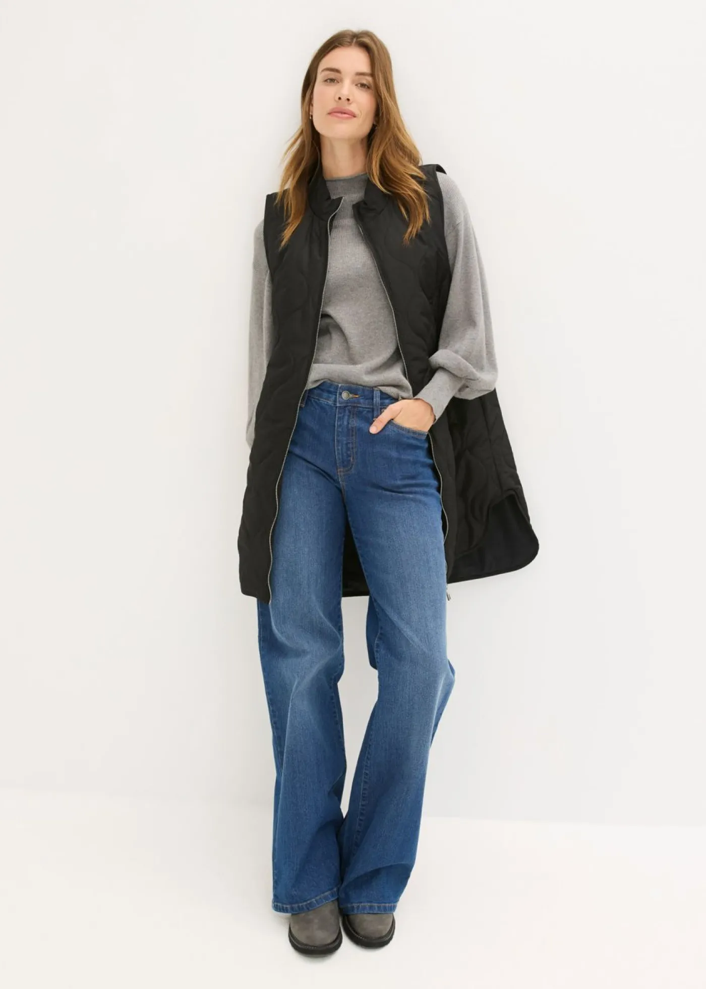 bonprix bonprix Chaqueta acolchada ultraligera Negro Sale