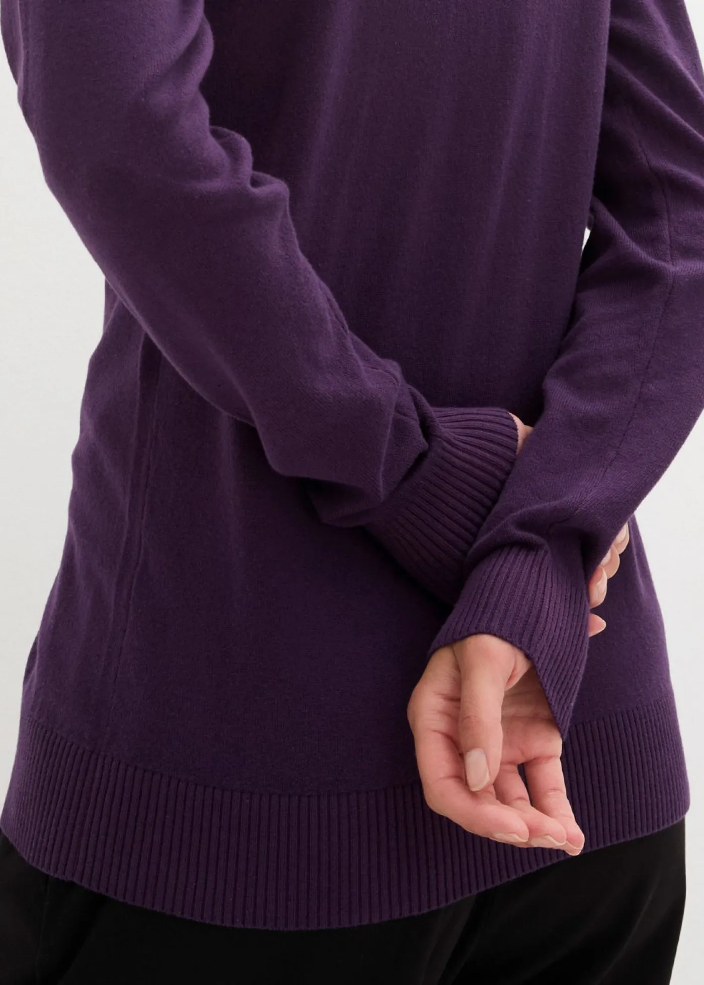 bonprix bonprix Chaqueta ajustada de punto fino Lila oscuro Discount