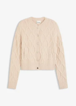 bonprix bonprix Chaqueta bomber con contenido de lana Arena jaspeado Sale