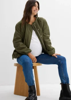 bonprix bonprix Chaqueta bomber reversible 4 en 1 con inserto de porteo Verde oliva oscuro-azul marino