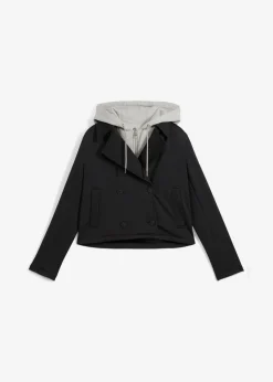 bonprix bonprix Chaqueta con capucha desmontable Negro Clearance