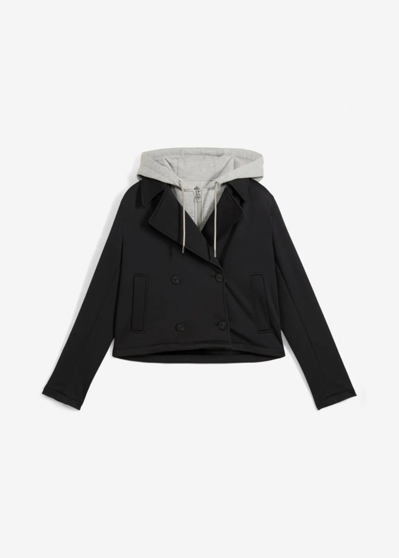 bonprix bonprix Chaqueta con capucha desmontable Negro Clearance