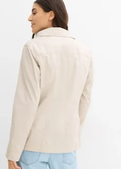 bonprix bonprix Chaqueta con cuello alto gris piedra Sale