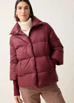 bonprix bonprix Chaqueta con plumón reciclado y mangas de punto mora oscuro