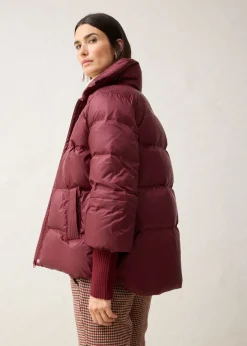bonprix bonprix Chaqueta con plumón reciclado y mangas de punto mora oscuro