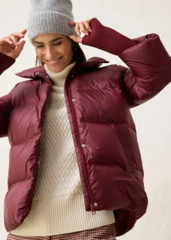 bonprix bonprix Chaqueta con plumón reciclado y mangas de punto mora oscuro