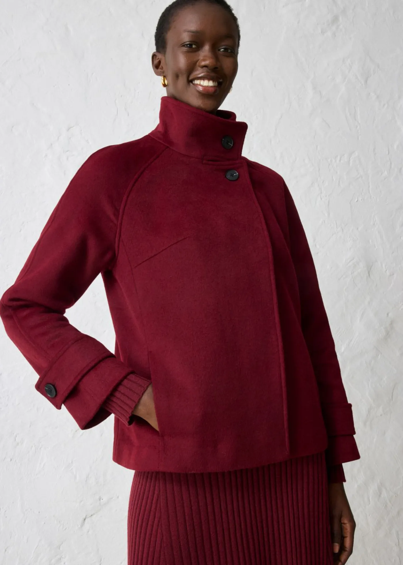 bonprix bonprix Chaqueta con suave contenido de lana rojo avellana Discount