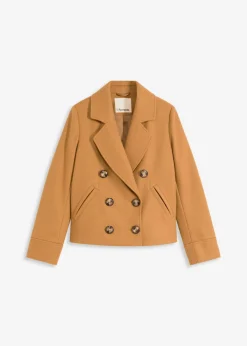 bonprix bonprix Chaqueta corta con aspecto de lana Avellana Outlet