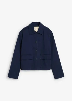 bonprix bonprix Chaqueta corta de entretiempo de mezcla de algodón orgánico elástico Azul marino New