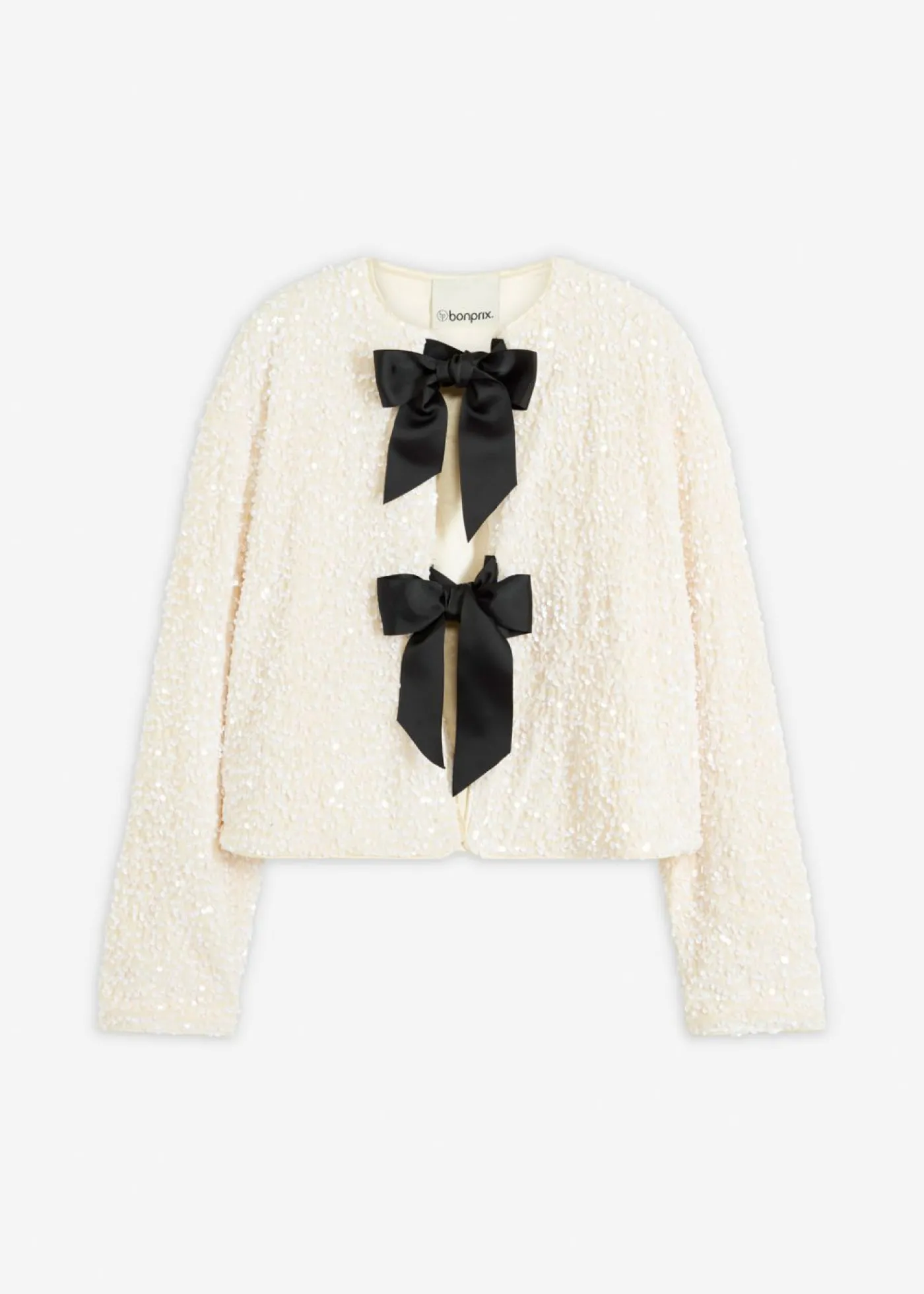 bonprix bonprix Chaqueta corta de lentejuelas Blanco lana Discount