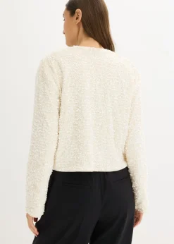 bonprix bonprix Chaqueta corta de lentejuelas Blanco lana Discount