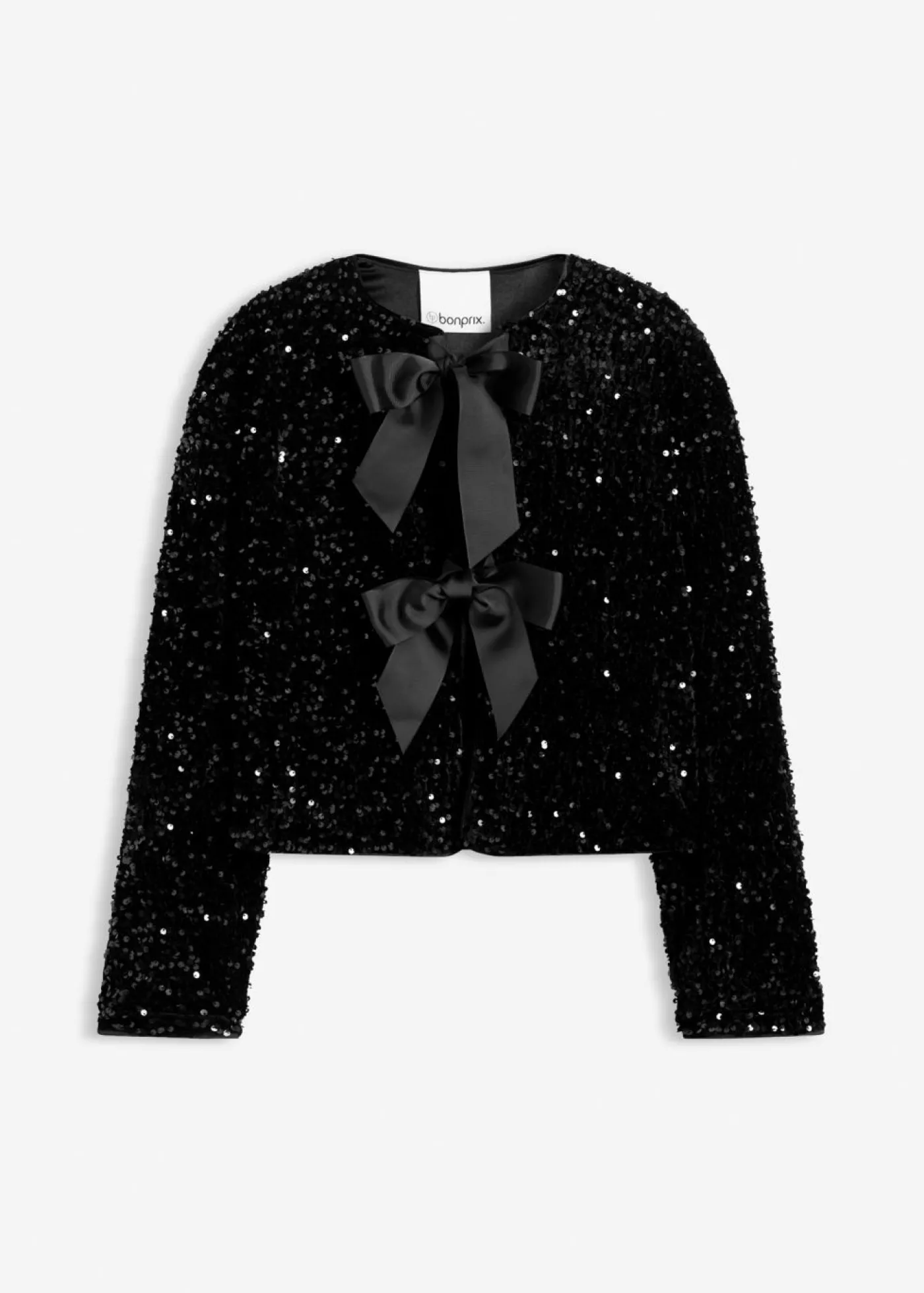 bonprix bonprix Chaqueta corta de lentejuelas Negro