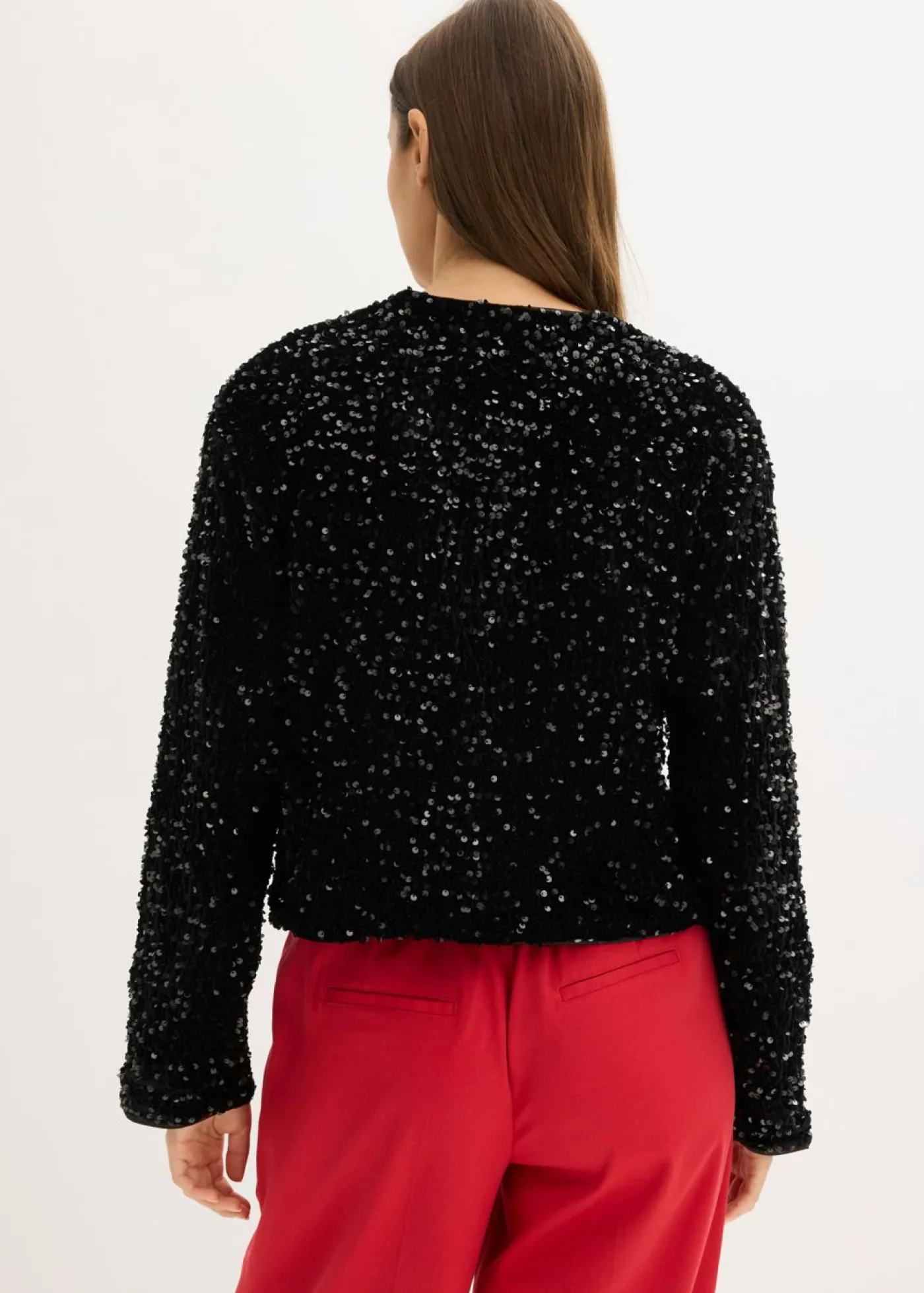 bonprix bonprix Chaqueta corta de lentejuelas Negro