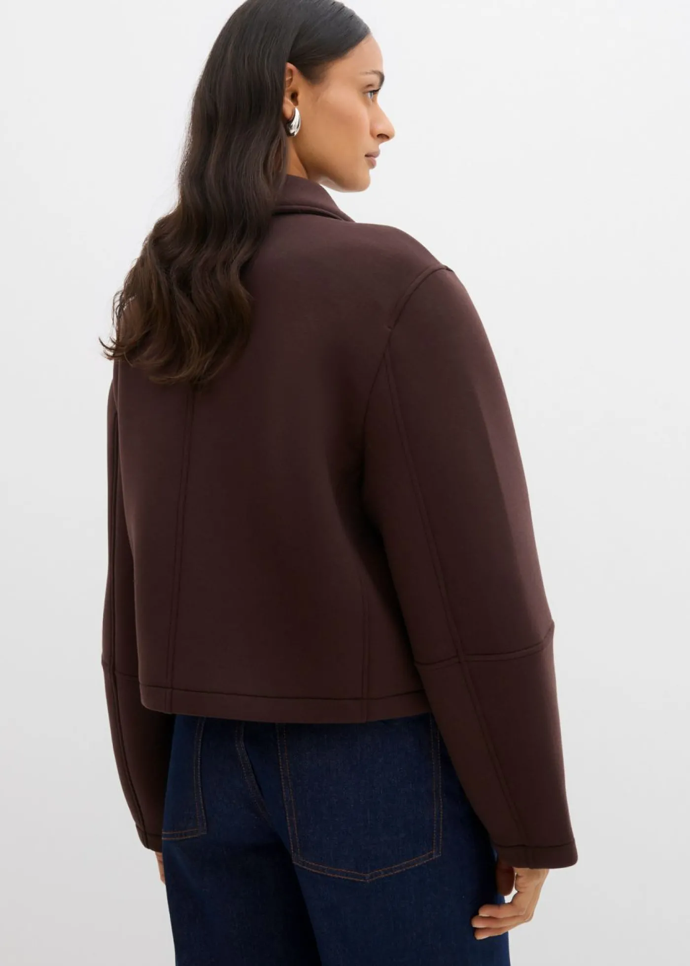 bonprix bonprix Chaqueta corta de neopreno Marrón oscuro Outlet