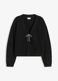 bonprix bonprix Chaqueta corta de punto Negro Discount