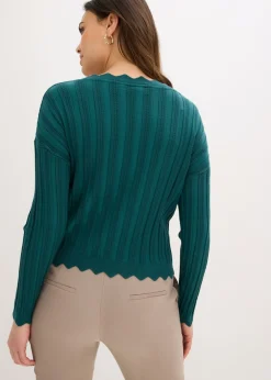 bonprix bonprix Chaqueta corta de punto ajour verde pimiento Best