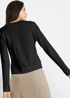 bonprix bonprix Chaqueta corta de punto con viscosa Negro Clearance