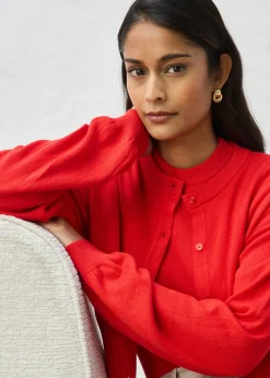 bonprix bonprix Chaqueta corta de punto con contenido de seda fresa Discount