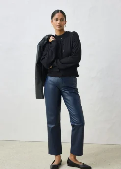 bonprix bonprix Chaqueta corta de punto con contenido de seda Negro