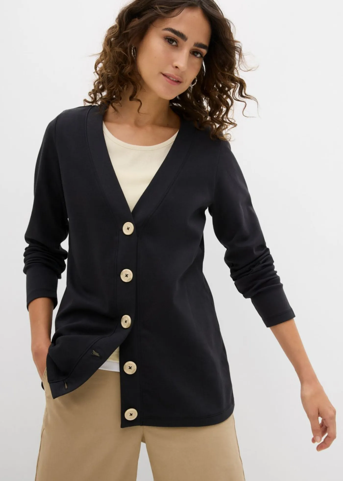 bonprix bonprix Chaqueta de algodón orgánico puro Negro Online