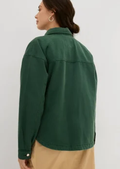 bonprix bonprix Chaqueta de algodón puro verde sombra New