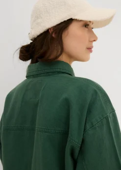 bonprix bonprix Chaqueta de algodón puro verde sombra New