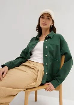 bonprix bonprix Chaqueta de algodón puro verde sombra New