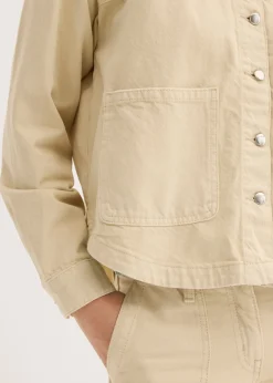 bonprix bonprix Chaqueta de algodón puro Arena claro Clearance