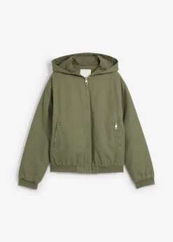 bonprix bonprix Chaqueta de algodón puro para exteriores Verde grisáceo Outlet