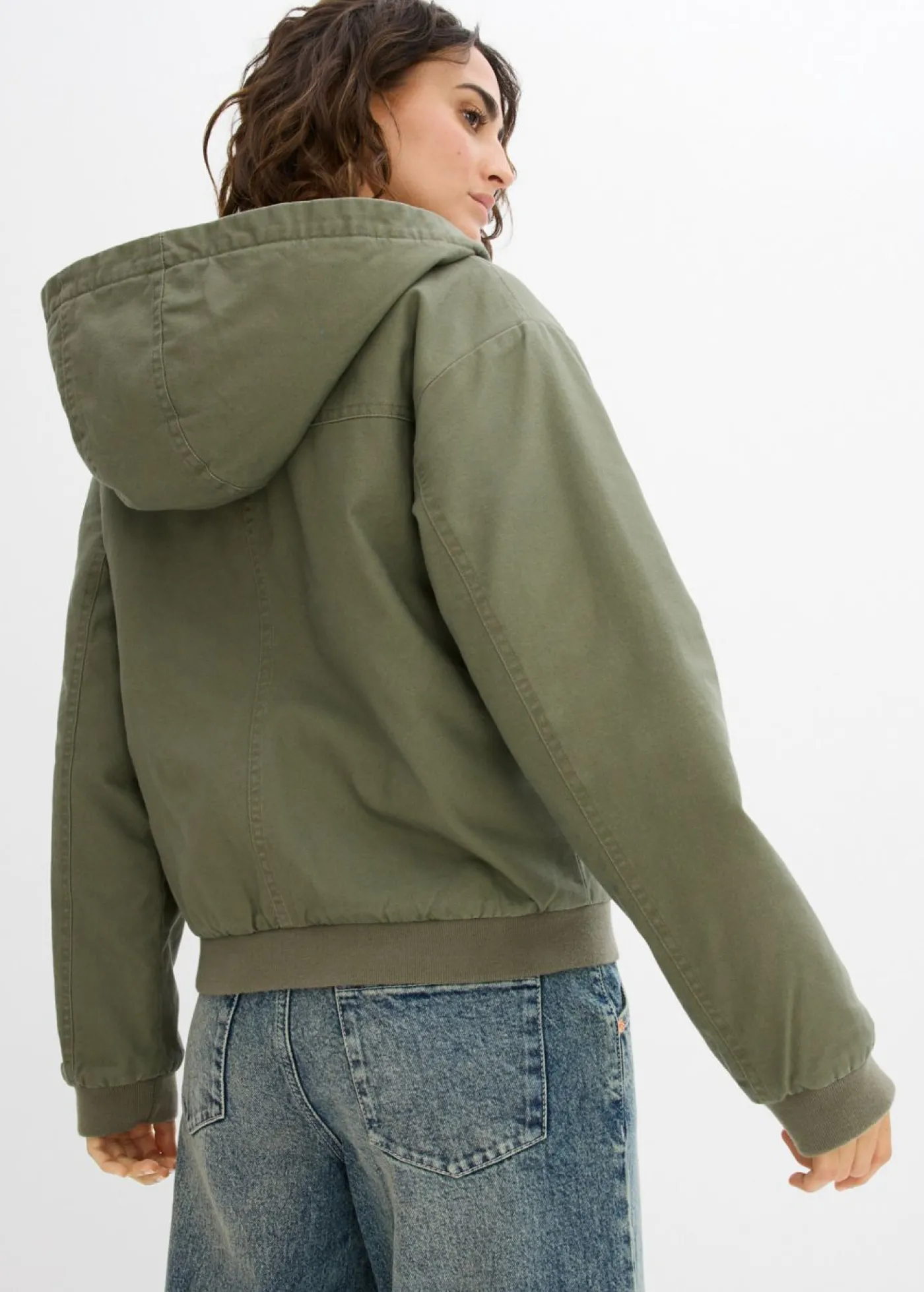 bonprix bonprix Chaqueta de algodón puro para exteriores Verde grisáceo Outlet