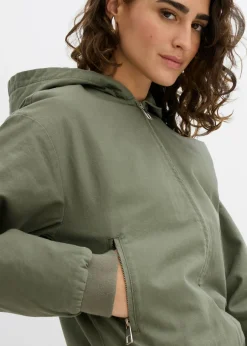 bonprix bonprix Chaqueta de algodón puro para exteriores Verde grisáceo Outlet