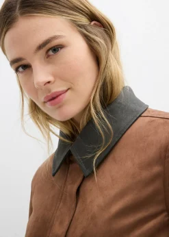 bonprix bonprix Chaqueta de ante sintético Marrón castaño Best