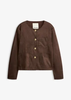 bonprix bonprix Chaqueta de ante sintético Marrón oscuro Best