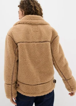 bonprix bonprix Chaqueta de borrego sintético Camel Sale