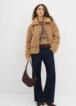 bonprix bonprix Chaqueta de borrego sintético Camel Sale