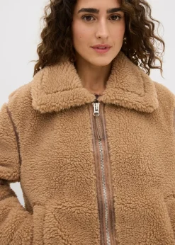 bonprix bonprix Chaqueta de borrego sintético Camel Sale