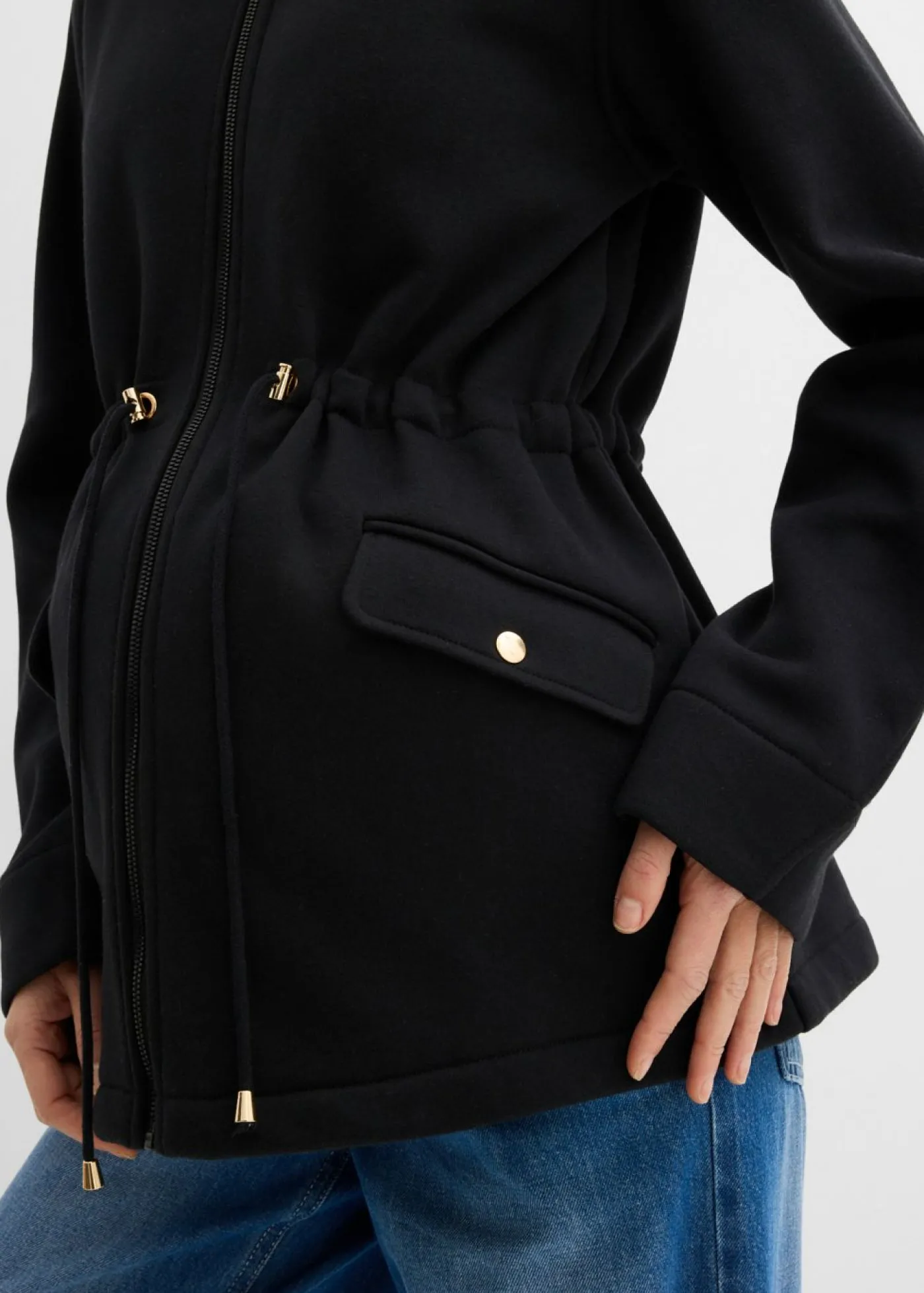 bonprix bonprix Chaqueta de chándal 3 en 1 para el embarazo y después, con inserto para bebé Negro New
