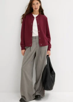 bonprix bonprix Chaqueta de chándal con botones rojo avellana New