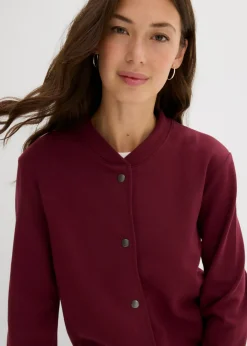 bonprix bonprix Chaqueta de chándal con botones rojo avellana New