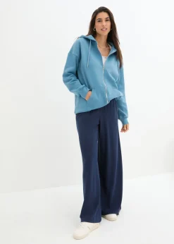 bonprix bonprix Chaqueta de chándal con capucha Azul grisáceo Discount