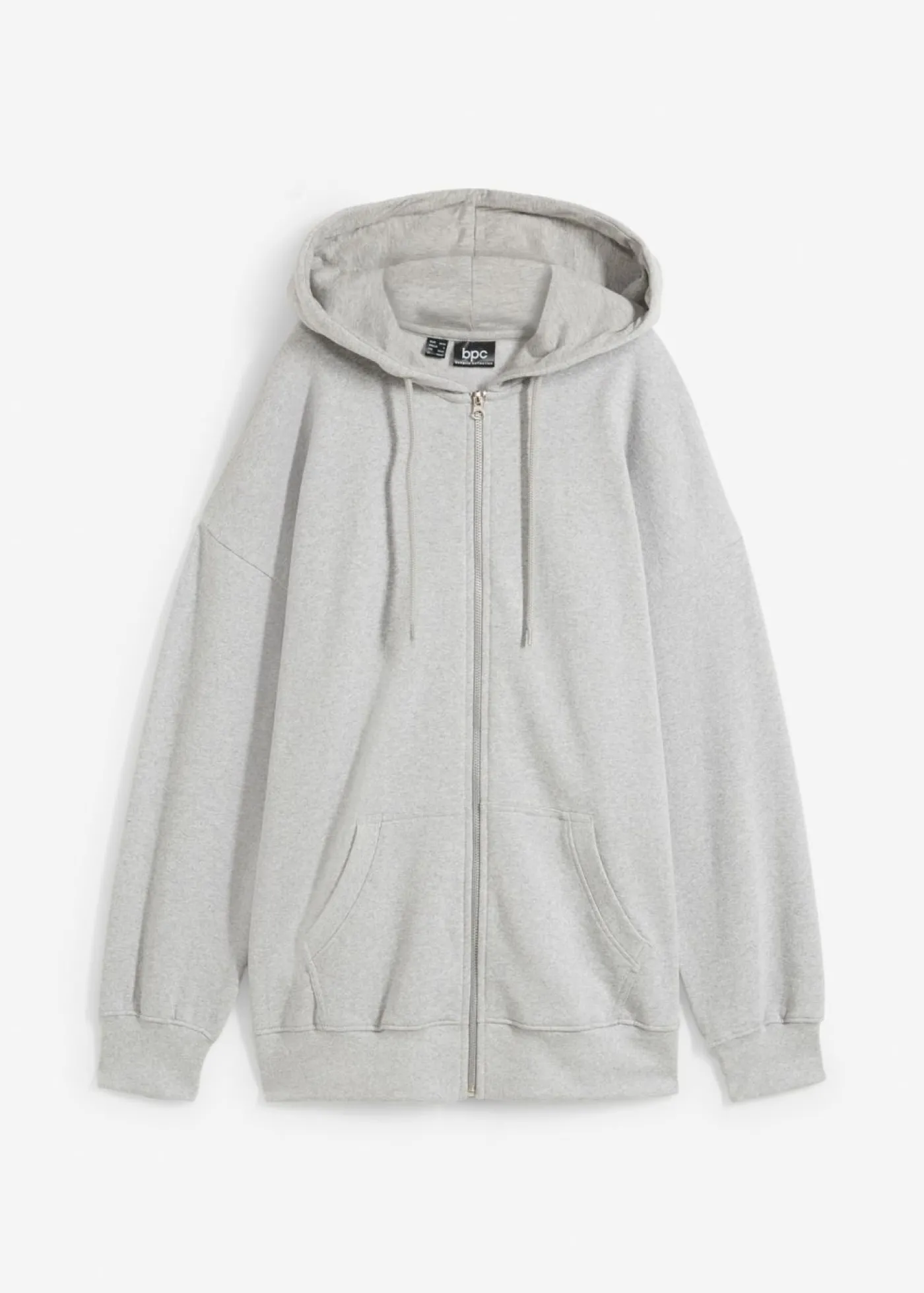 bonprix bonprix Chaqueta de chándal con capucha Gris claro jaspeado Discount