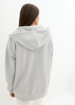 bonprix bonprix Chaqueta de chándal con capucha Gris claro jaspeado Discount