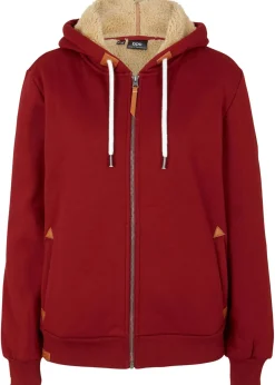 bonprix bonprix Chaqueta de chándal con forro polar rojo castaño Discount
