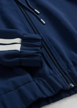 bonprix bonprix Chaqueta de chándal con raya deportiva Azul marino-blanco Sale